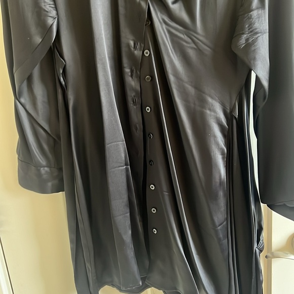 ZARA LBD SILKY SATIN KNOTTED WRAP MINI - Picture 5 of 6